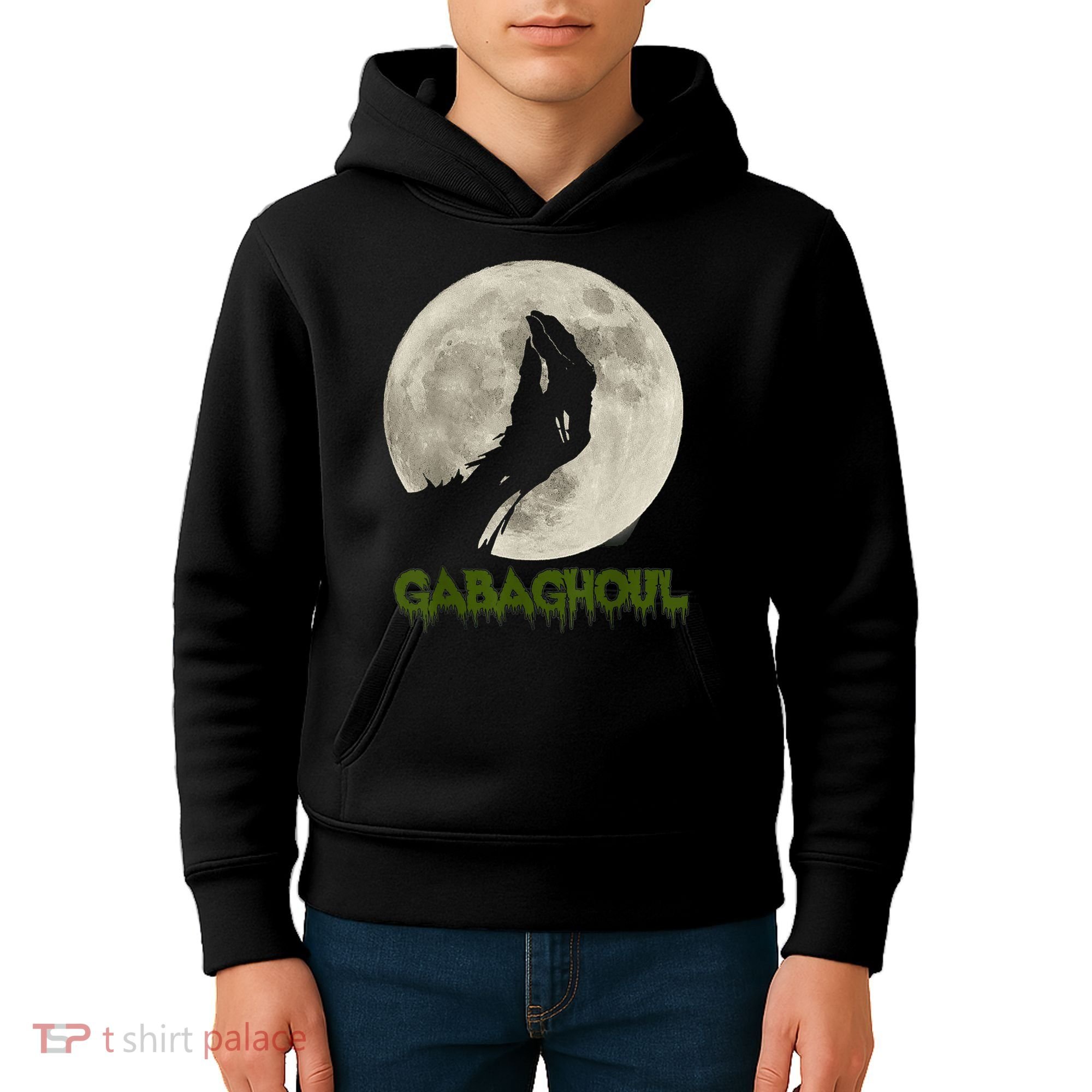 Gabaghoul Funny Hand Moon Halloween Kids Hoodie