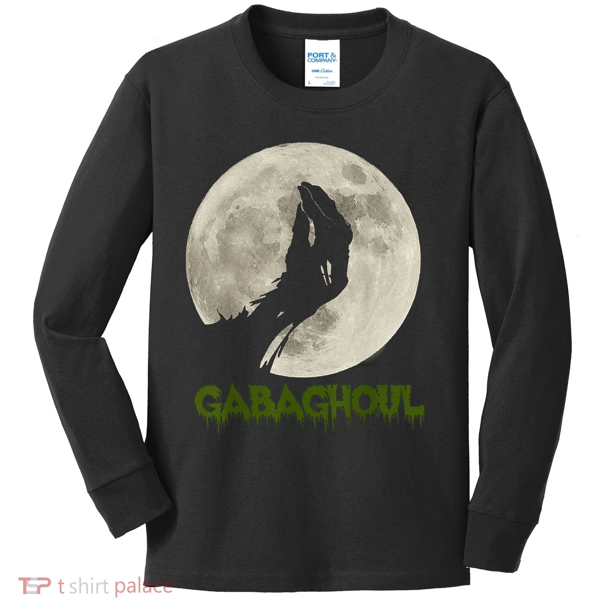 Gabaghoul Funny Hand Moon Halloween Kids Long Sleeve Shirt