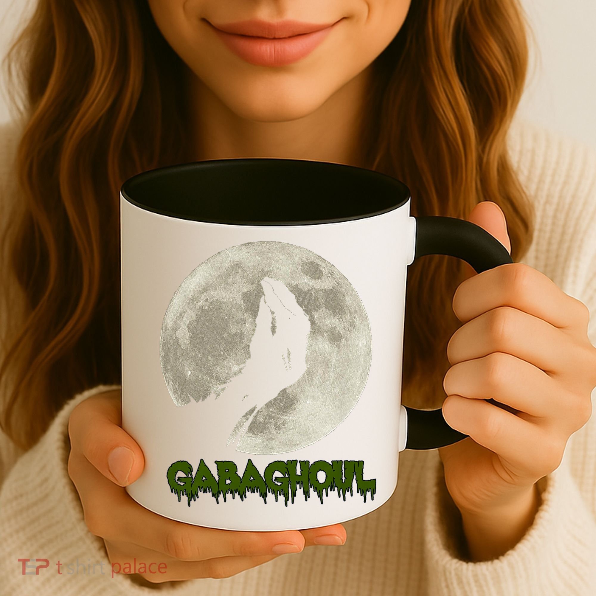 Gabaghoul Funny Hand Moon Halloween Coffee Mug