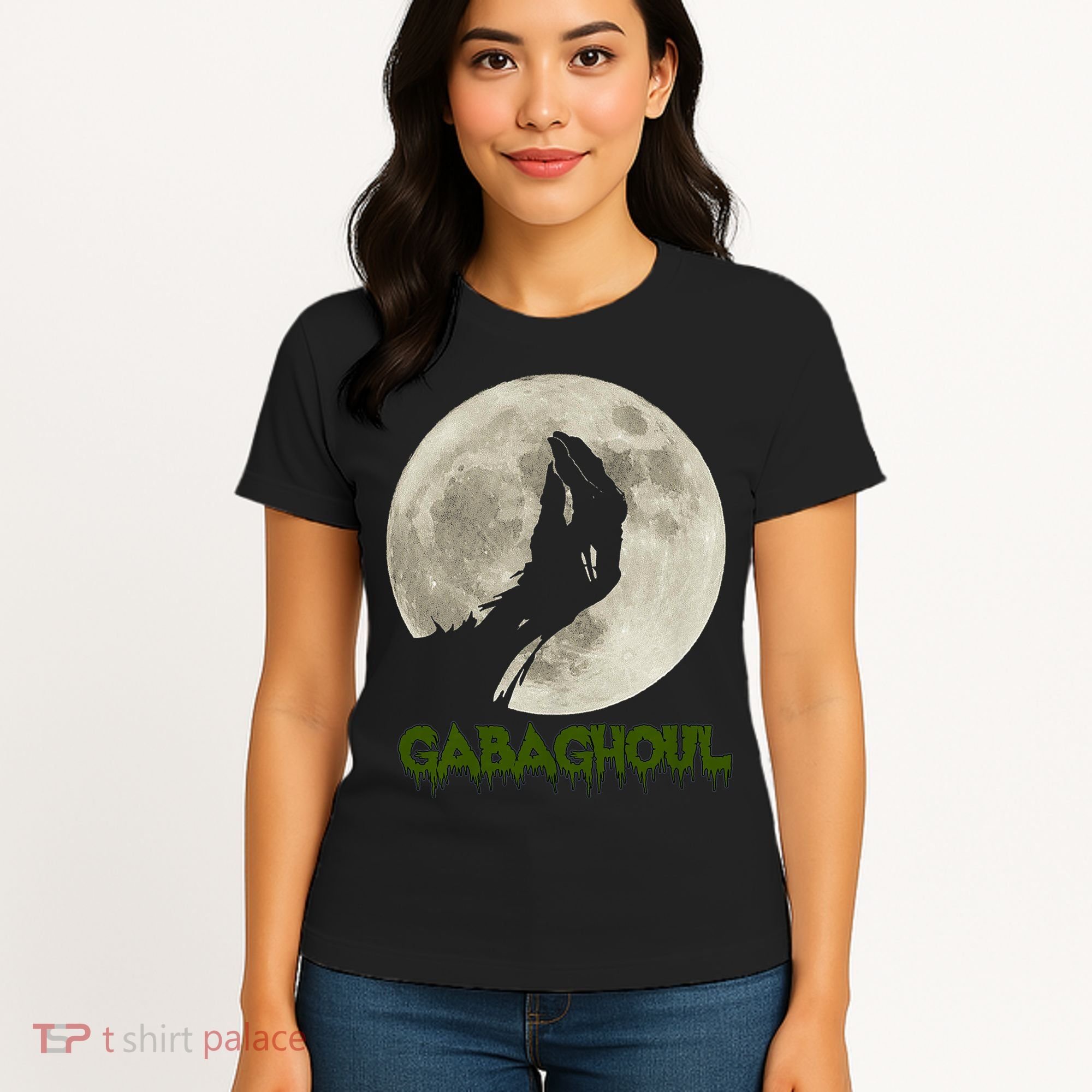 Gabaghoul Funny Hand Moon Halloween Women's T-Shirt