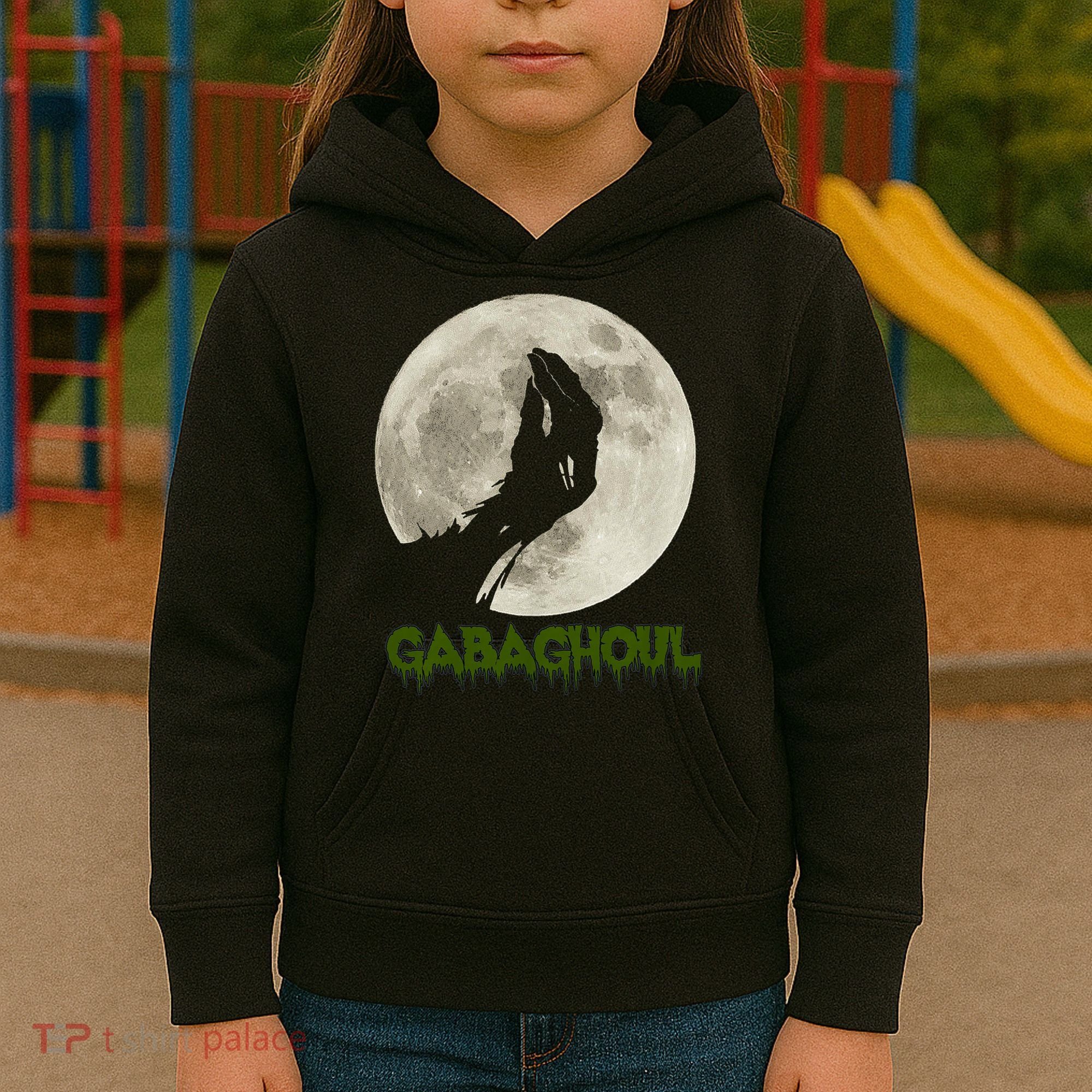 Gabaghoul Funny Hand Moon Halloween Kids Hoodie