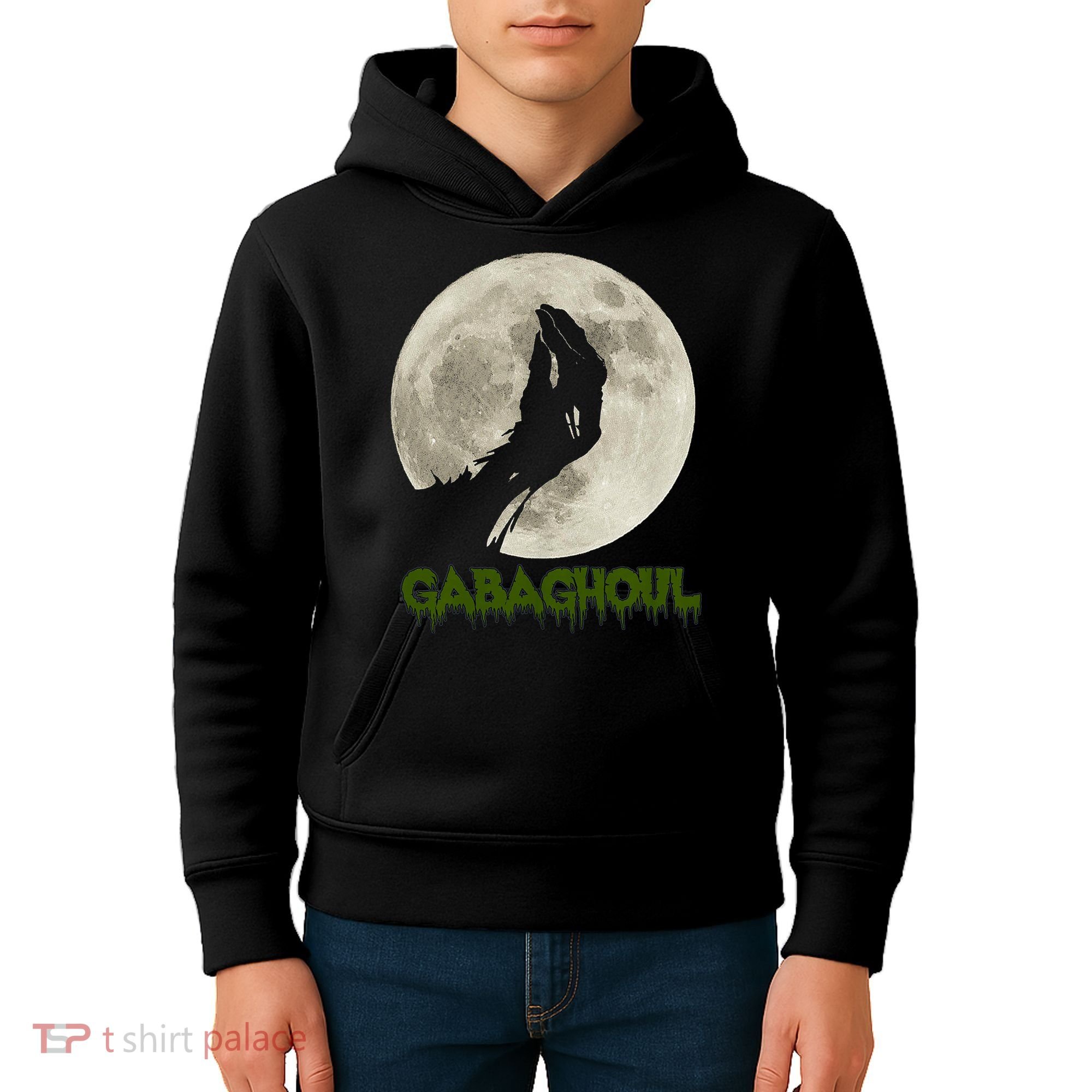 Gabaghoul Funny Hand Moon Halloween Kids Hoodie