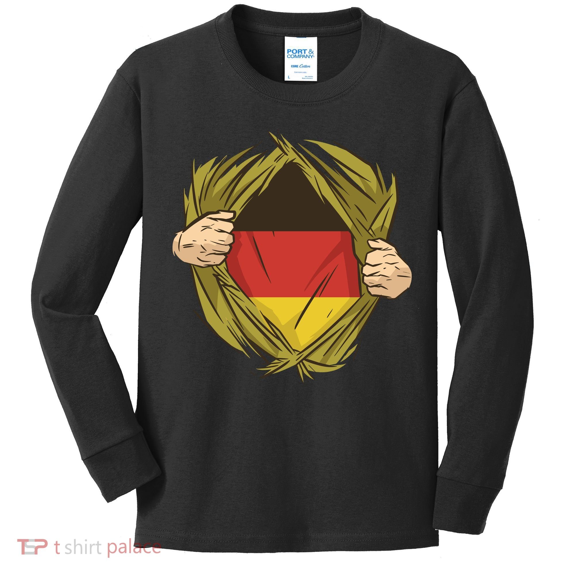Germany Flag Hero Kids Long Sleeve Shirt