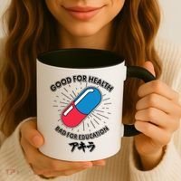 Good For Health Bad For Education Logo Anime Fan Coffee Mug thumb 3