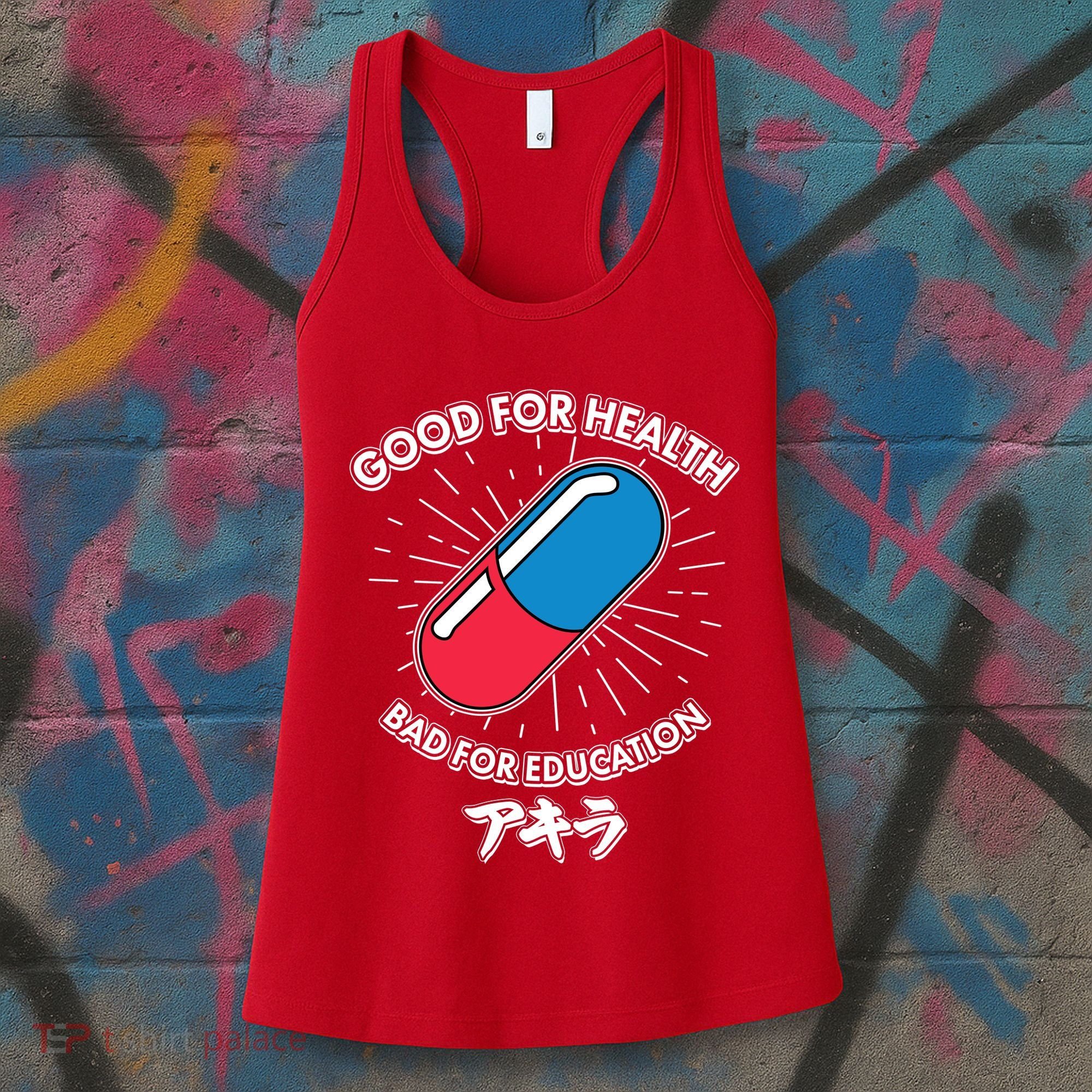Good For Health Bad For Education Logo Anime Fan Women's Tank Top