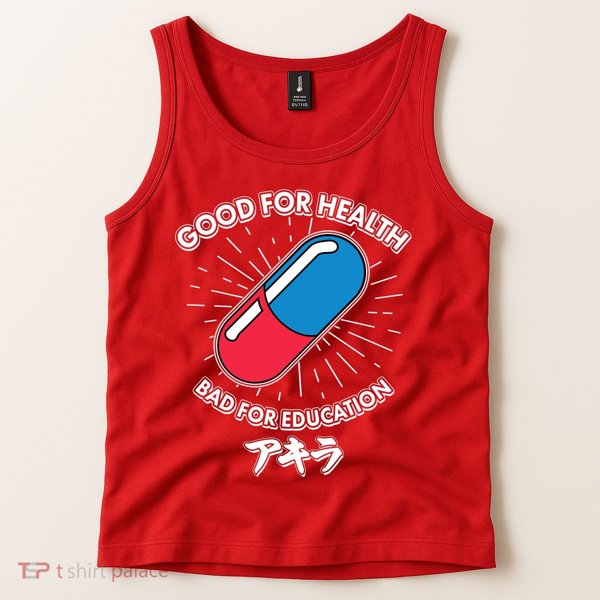 Good For Health Bad For Education Logo Anime Fan Tank Top