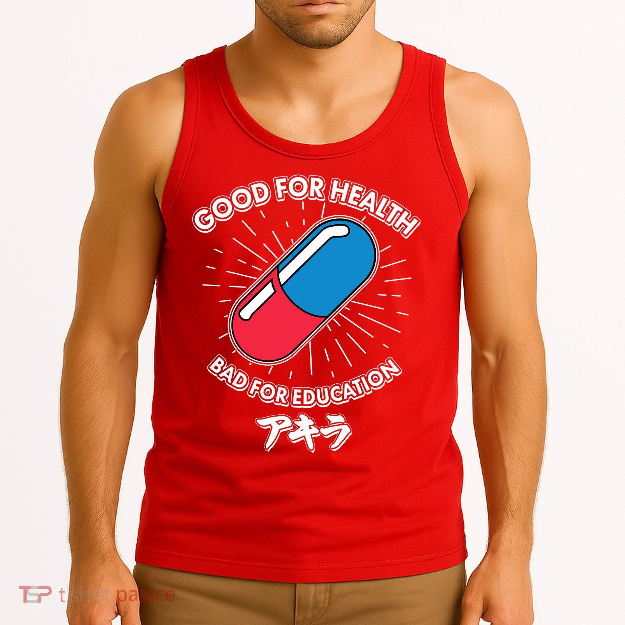 Good For Health Bad For Education Logo Anime Fan Tank Top
