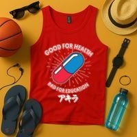 Good For Health Bad For Education Logo Anime Fan Tank Top thumb 4