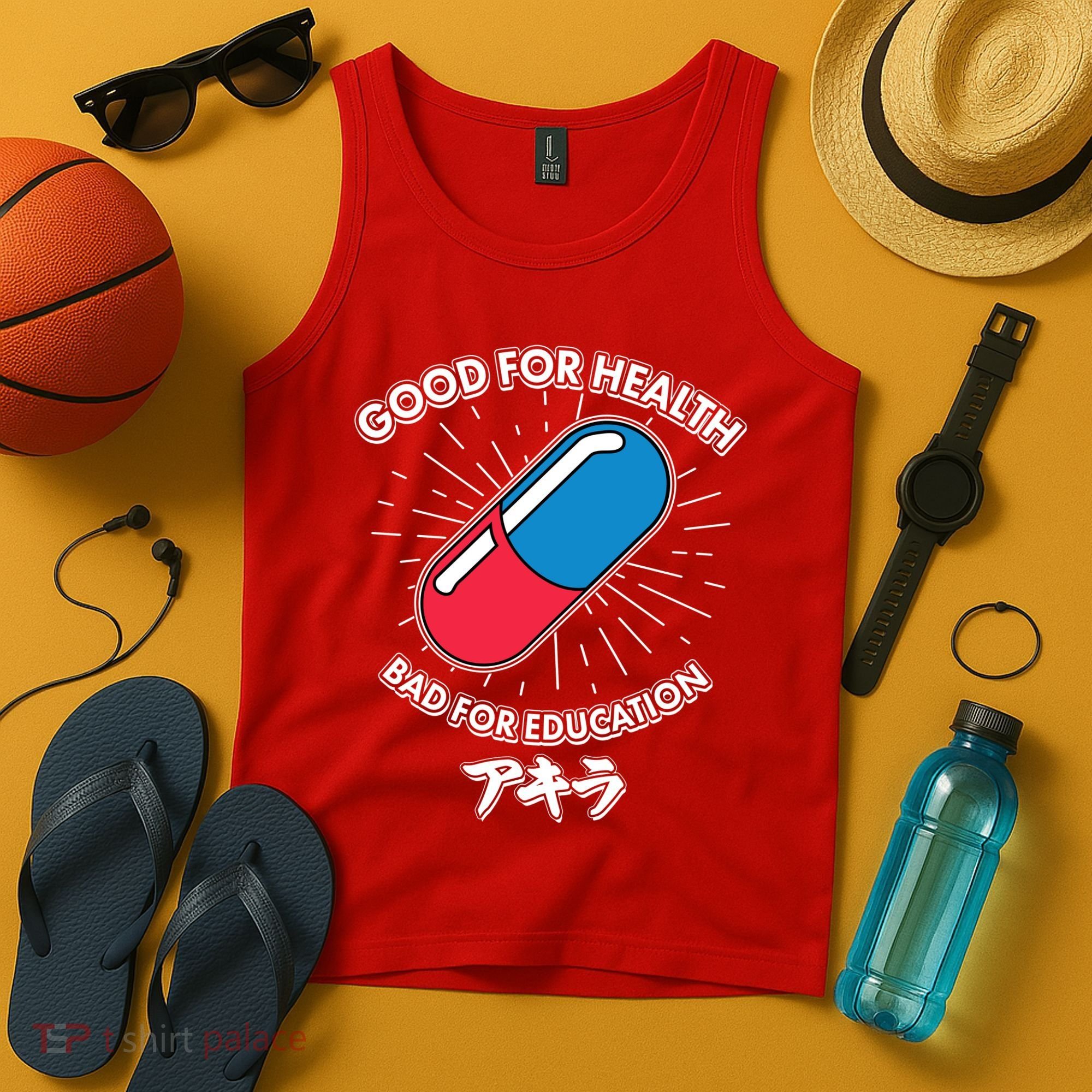Good For Health Bad For Education Logo Anime Fan Tank Top
