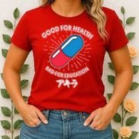 Good For Health Bad For Education Logo Anime Fan Women's T-Shirt thumb 2