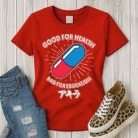 Good For Health Bad For Education Logo Anime Fan Women's T-Shirt thumb 3