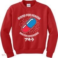 Good For Health Bad For Education Logo Anime Fan Kids Sweatshirt thumb 0