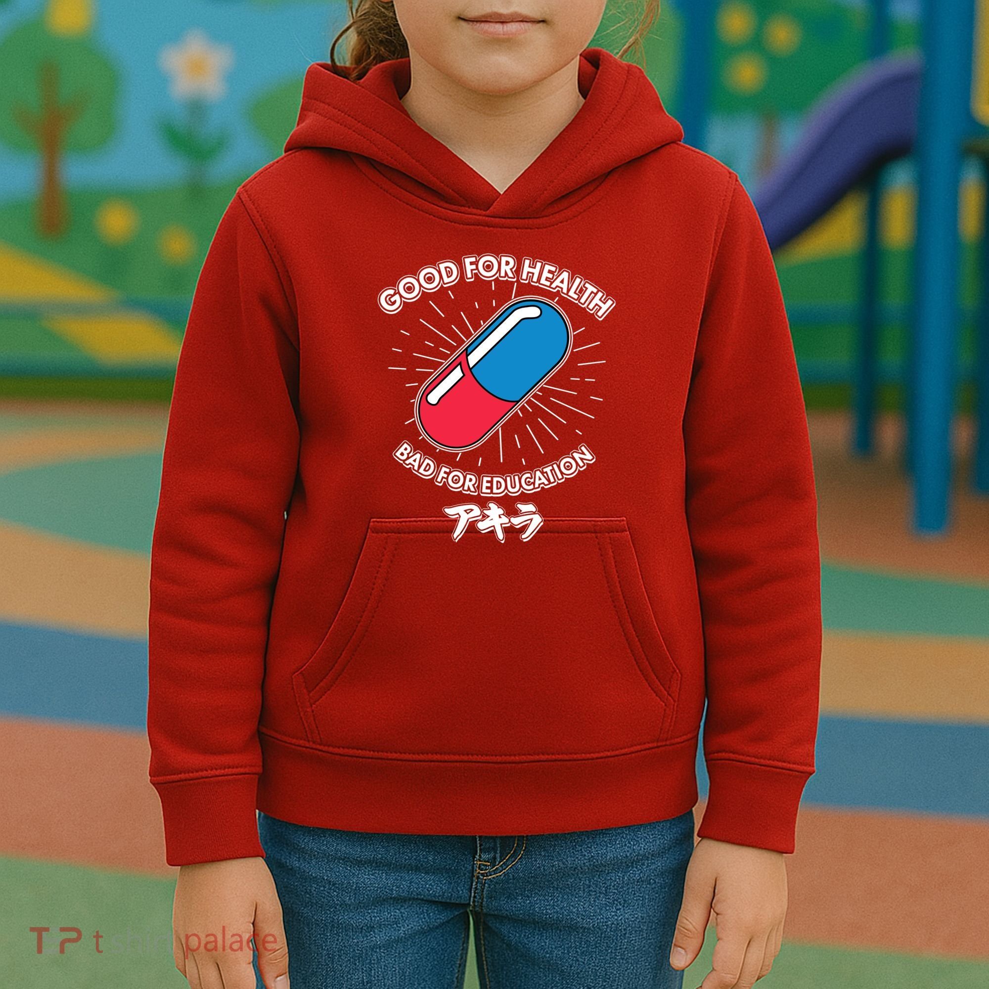 Good For Health Bad For Education Logo Anime Fan Kids Hoodie