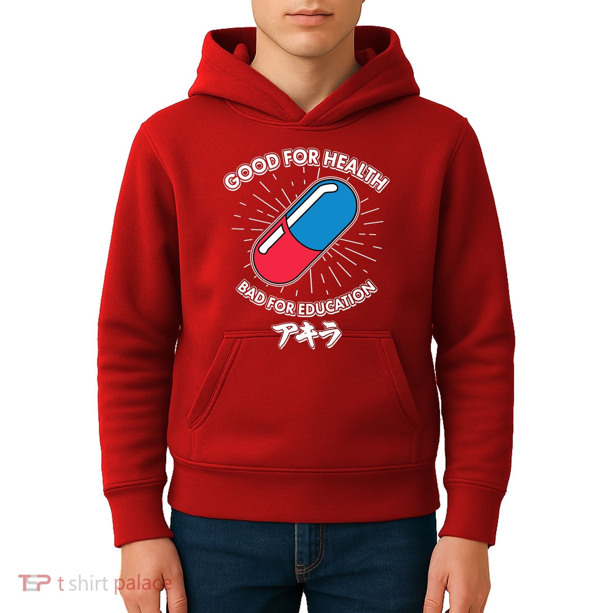 Good For Health Bad For Education Logo Anime Fan Kids Hoodie