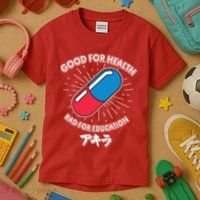 Good For Health Bad For Education Logo Anime Fan Kids T-Shirt thumb 3