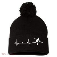 Great Frisbee Heartbeat Gift Ultimate Pom Pom 12in Knit Beanie thumb 0