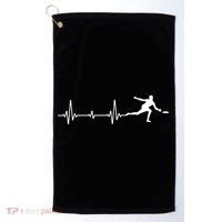 Great Frisbee Heartbeat Gift Ultimate Golf Towel thumb 0
