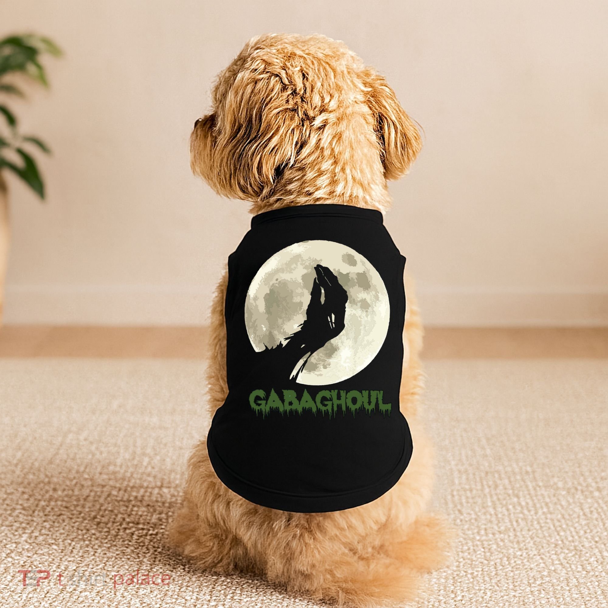 Gabaghoul Funny Hand Moon Halloween Doggie Tank