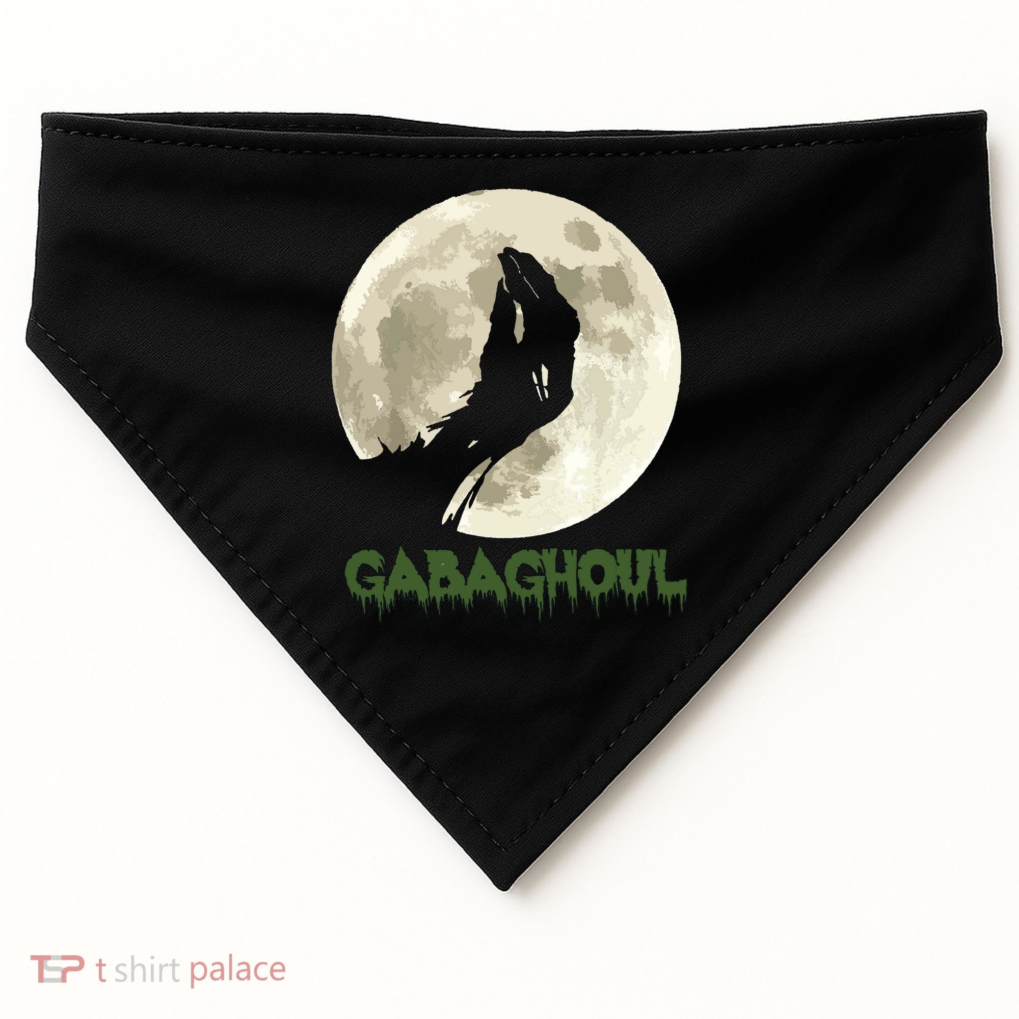 Gabaghoul Funny Hand Moon Halloween USA-Made Doggie Bandana
