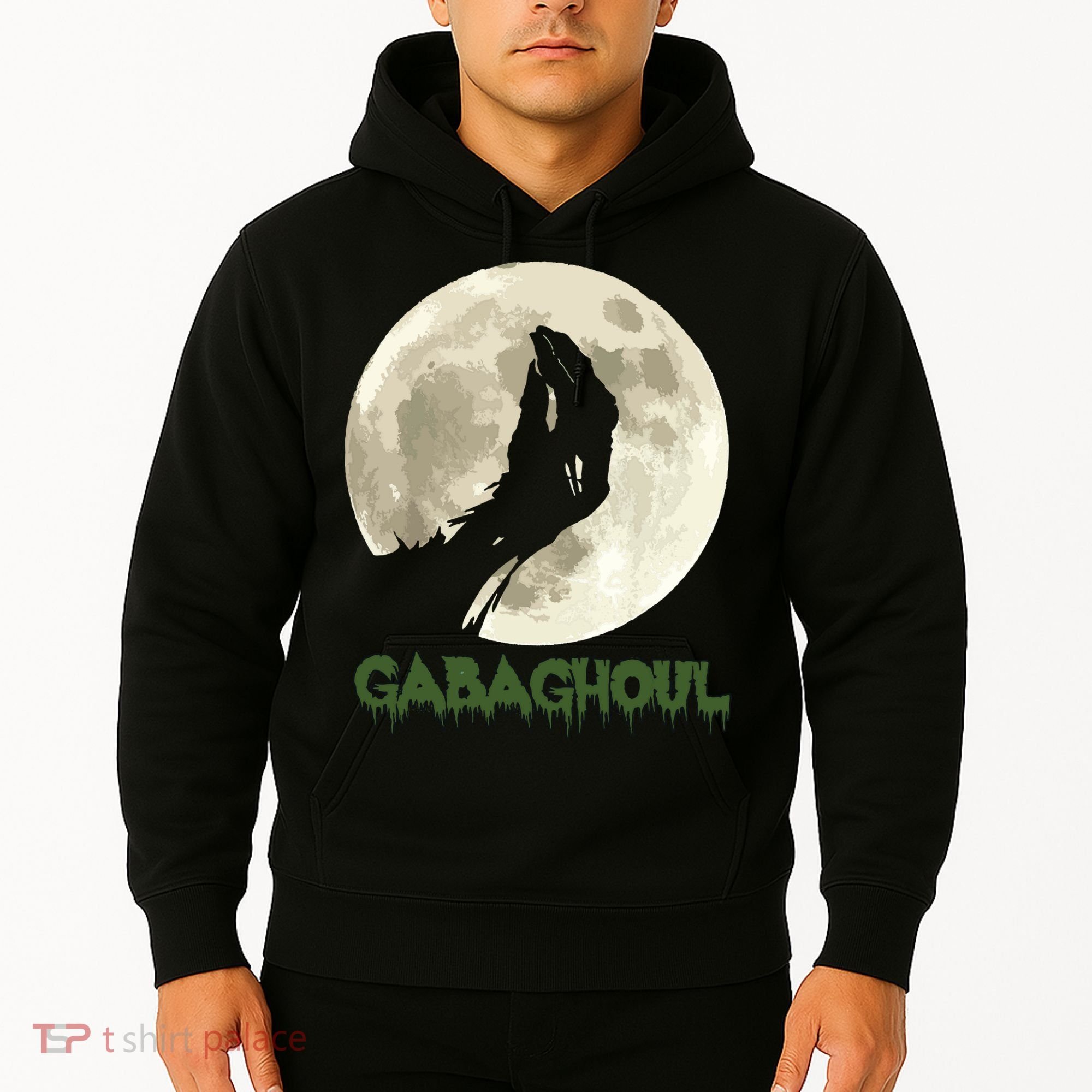 Gabaghoul Funny Hand Moon Halloween Hoodie