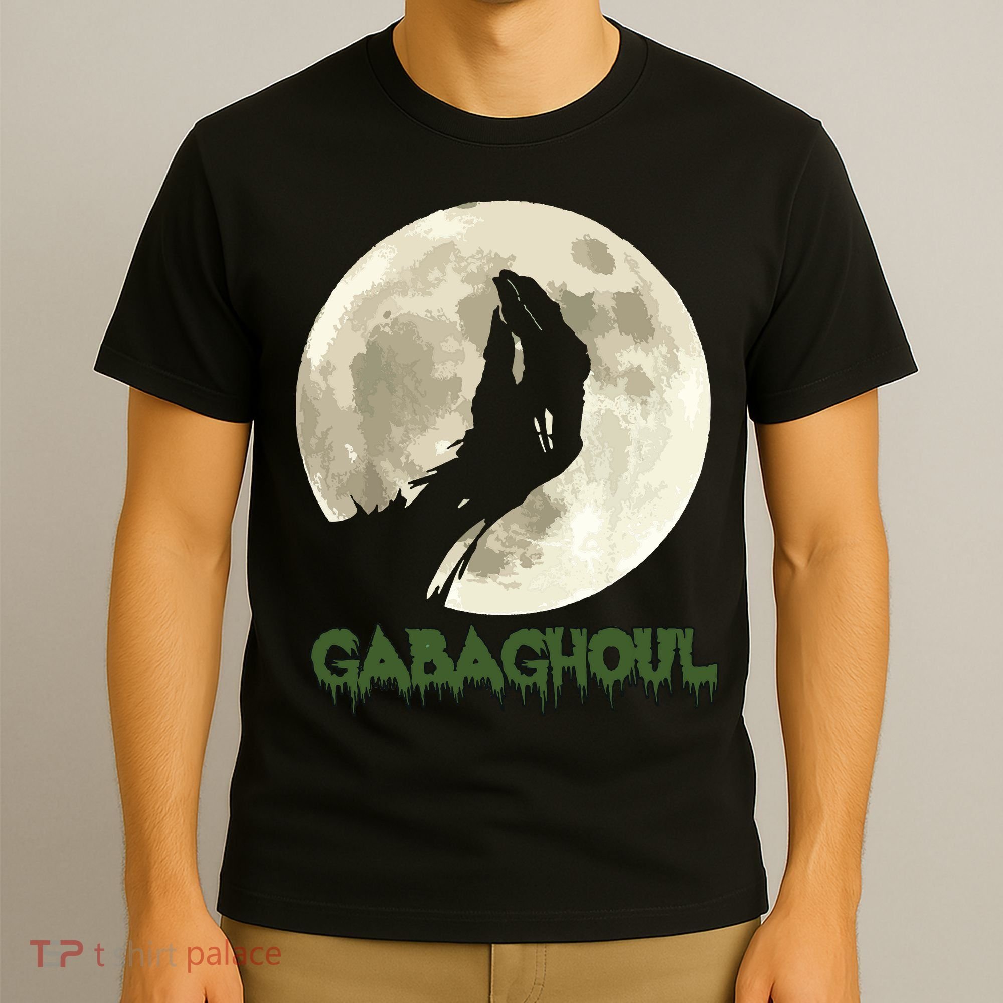 Gabaghoul Funny Hand Moon Halloween T-Shirt