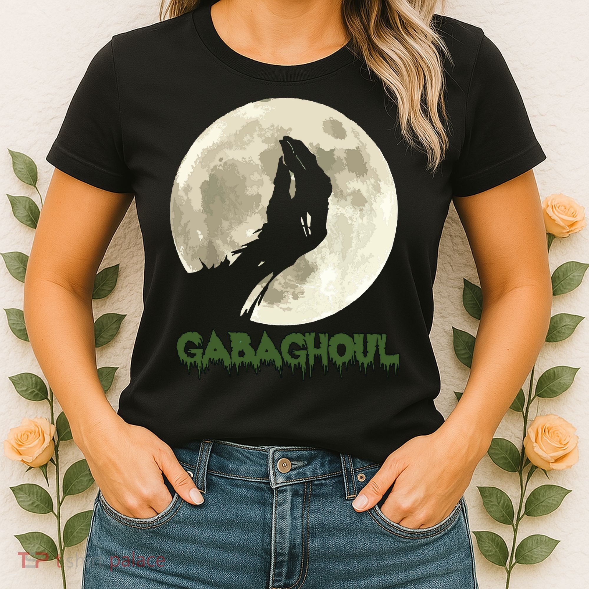 Gabaghoul Funny Hand Moon Halloween Women's T-Shirt