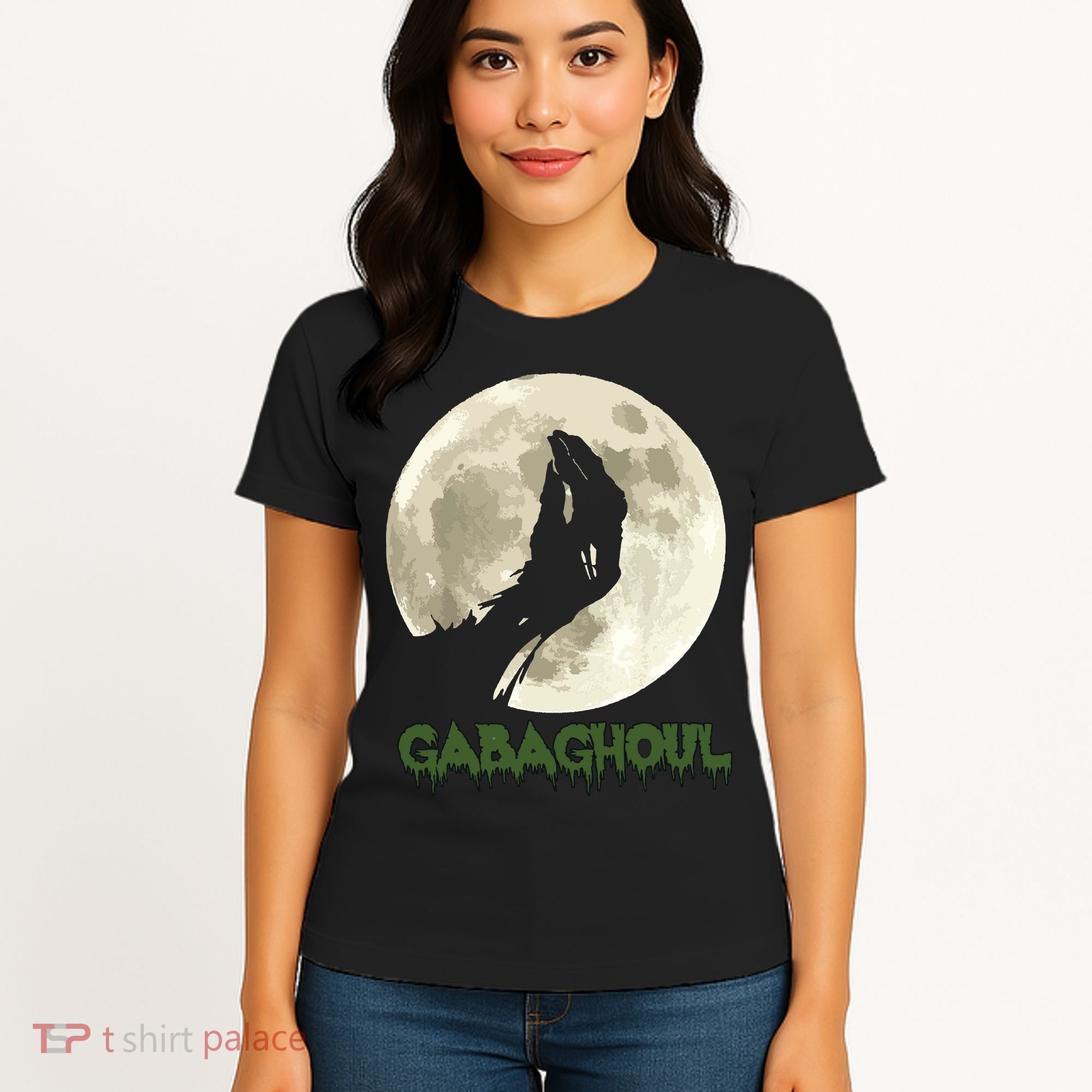 Gabaghoul Funny Hand Moon Halloween Women's T-Shirt