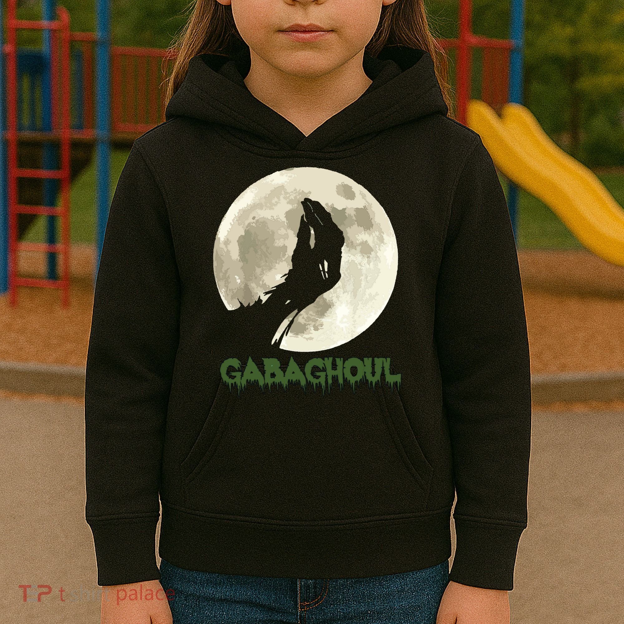 Gabaghoul Funny Hand Moon Halloween Kids Hoodie