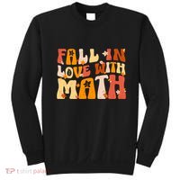 Groovy Fall In Love With Math Thanksgiving Math Teacher Fall Sweatshirt thumb 0