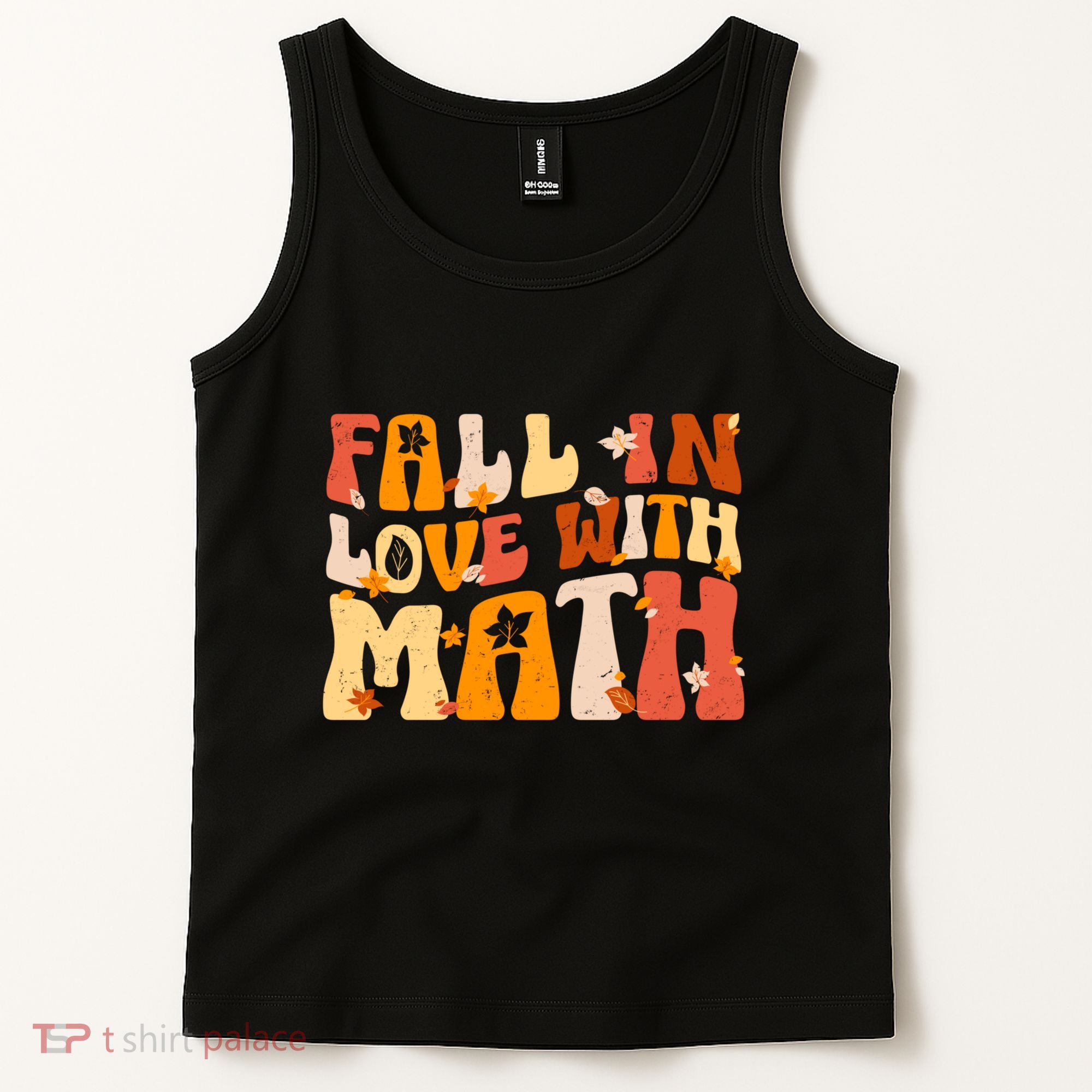 Groovy Fall In Love With Math Thanksgiving Math Teacher Fall Tank Top