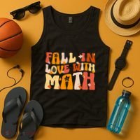 Groovy Fall In Love With Math Thanksgiving Math Teacher Fall Tank Top thumb 4
