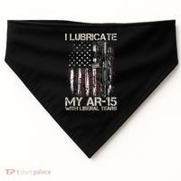 Gun Flag I Lubricate My Ar15 With Liberal Tears (On Back) USA-Made Doggie Bandana thumb 0