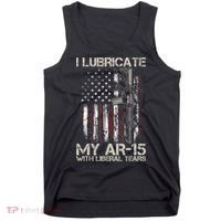 Gun Flag I Lubricate My Ar15 With Liberal Tears (On Back) Tank Top thumb 0