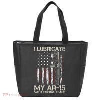 Gun Flag I Lubricate My Ar15 With Liberal Tears (On Back) Tote Bag thumb 0