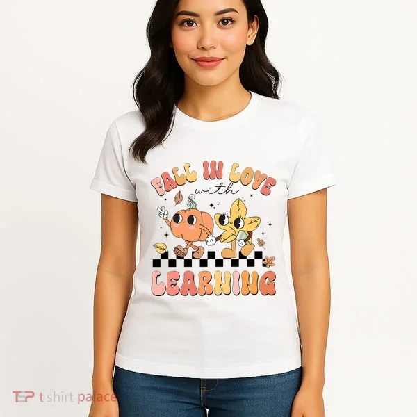 Groovy Fall In Love With Learning Autumn Women's T-Shirt