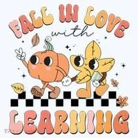 Groovy Fall In Love With Learning Autumn Women's T-Shirt thumb 6