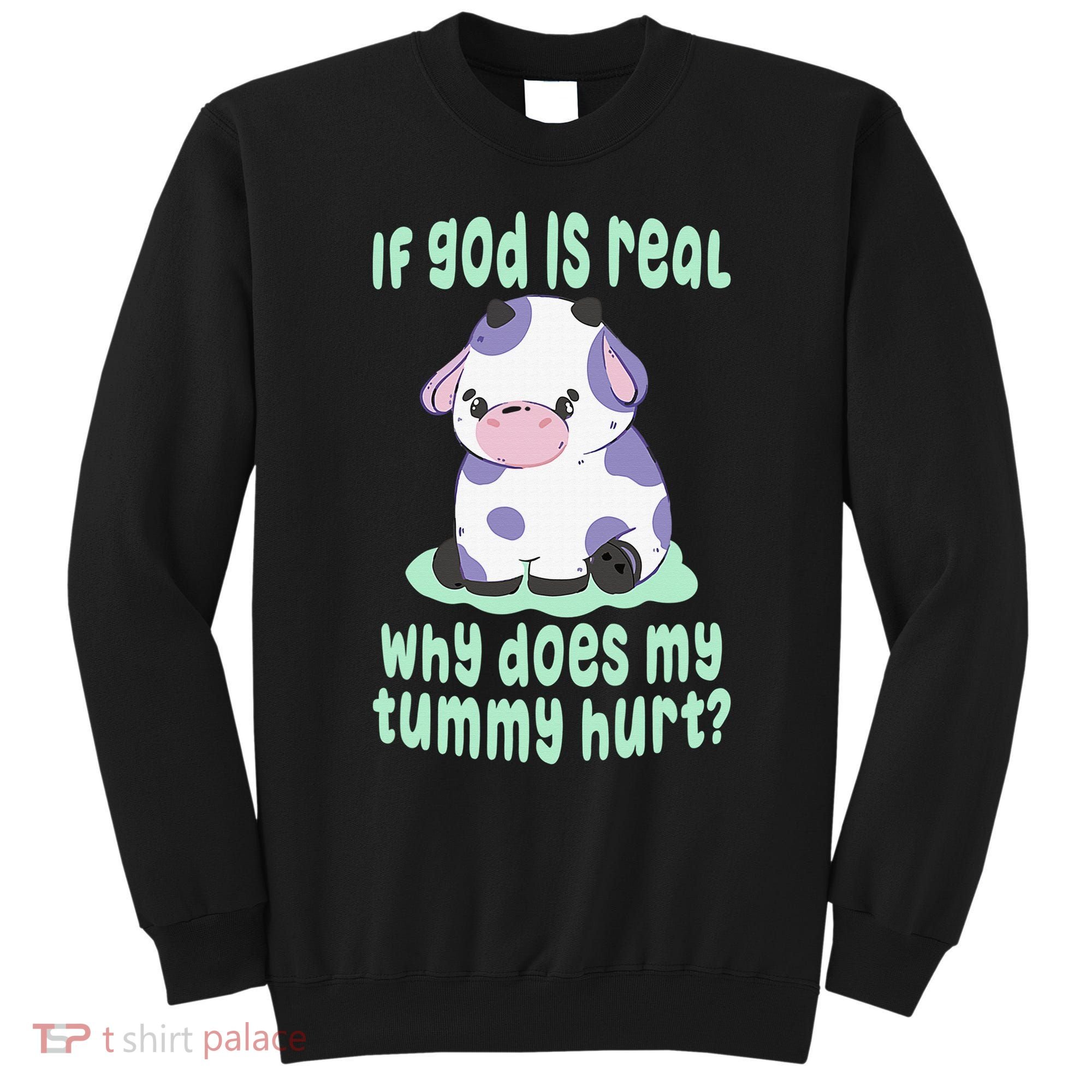Got Funny If God Is Real Why Does My Tummy Hurt Sweatshirt