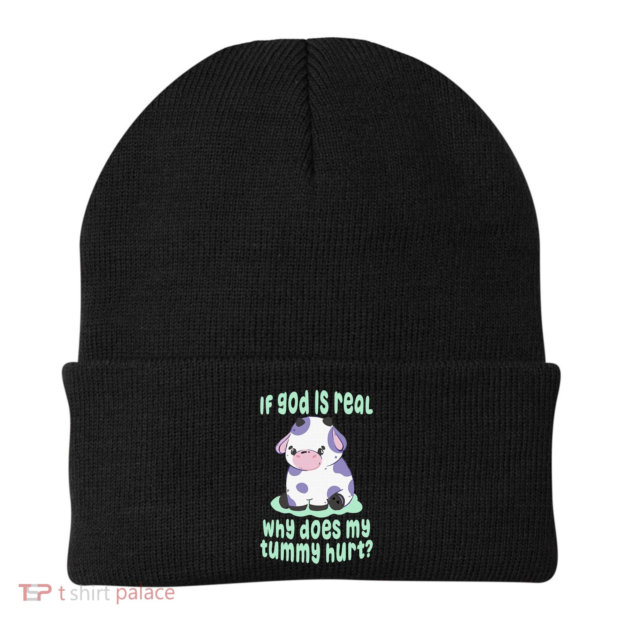 Got Funny If God Is Real Why Does My Tummy Hurt Beanie