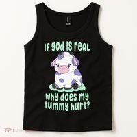 Got Funny If God Is Real Why Does My Tummy Hurt Tank Top thumb 2