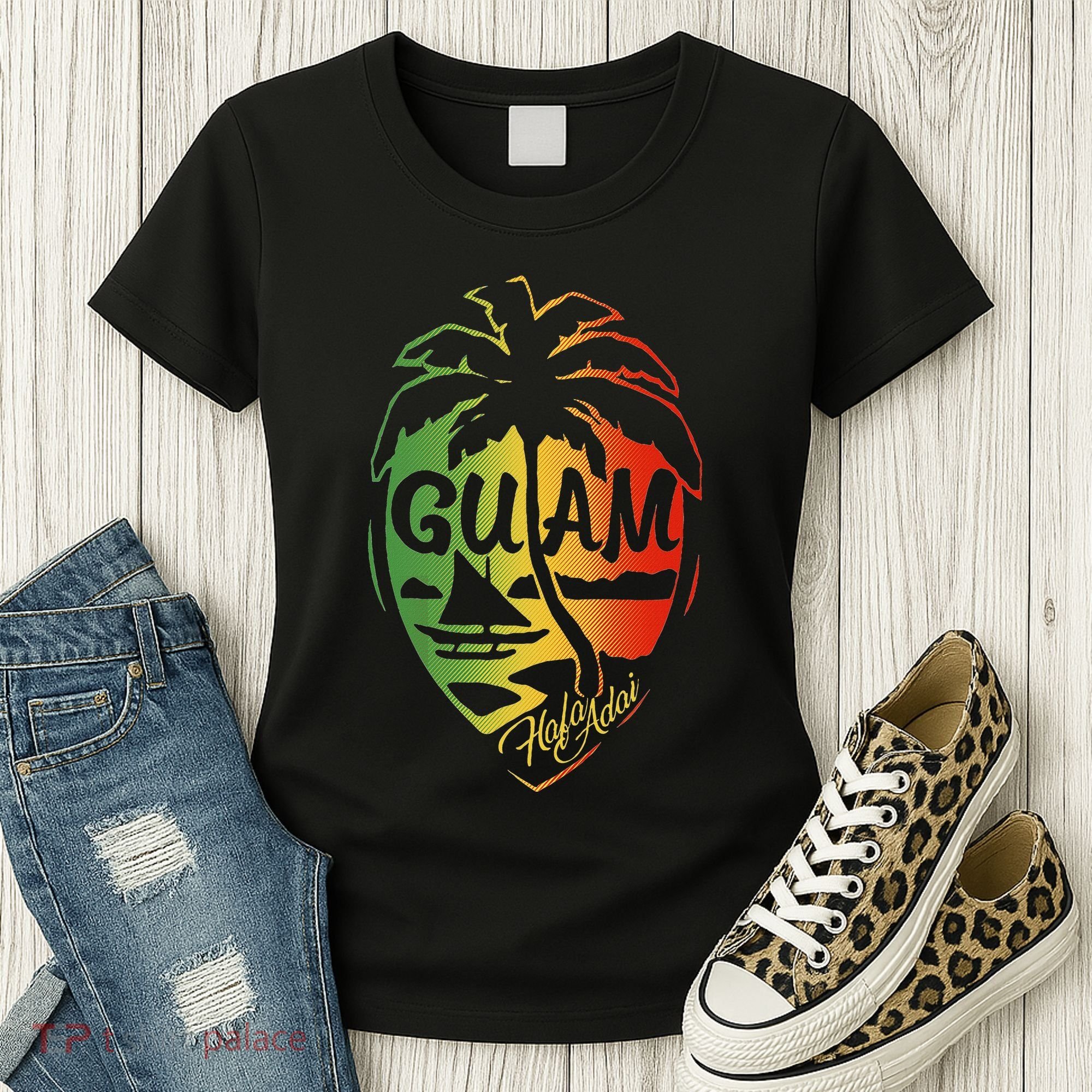 Guam Flag Islanders Pride Guamanian Chamorro History Women's T-Shirt