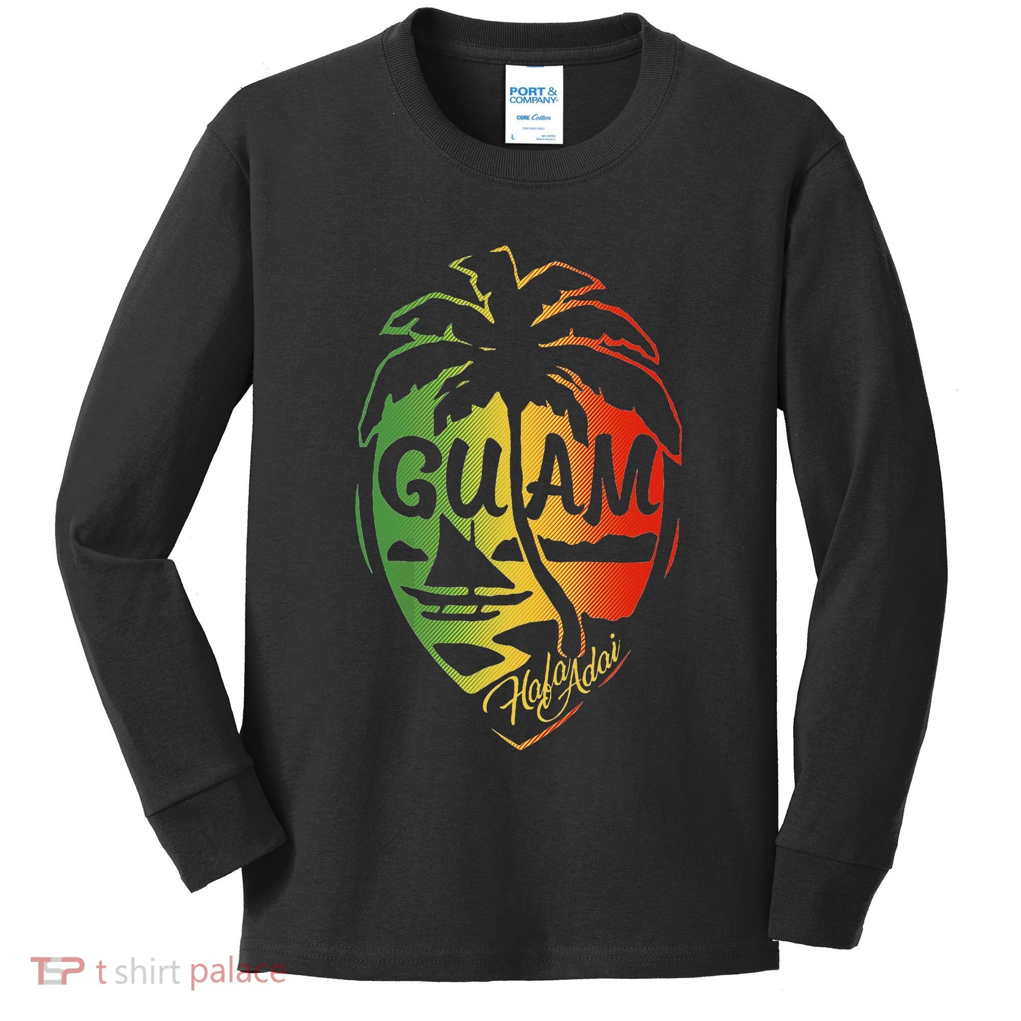 Guam Flag Islanders Pride Guamanian Chamorro History Kids Long Sleeve Shirt