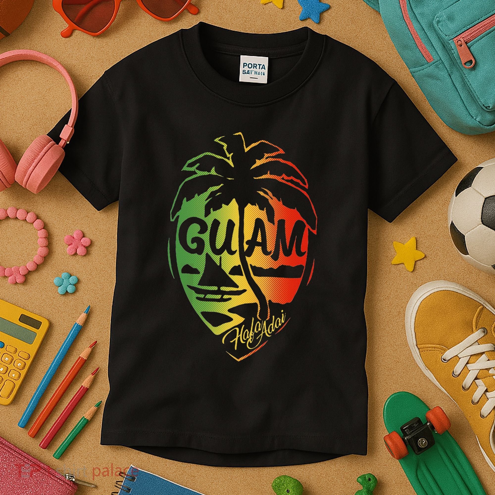 Guam Flag Islanders Pride Guamanian Chamorro History Kids T-Shirt