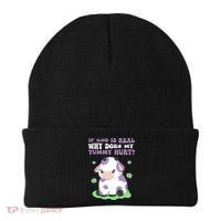 God Funny If God Is Real Why Does My Tummy Hurt, Sad Cow Beanie thumb 0