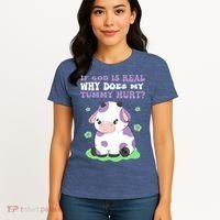 God Funny If God Is Real Why Does My Tummy Hurt, Sad Cow Women's T-Shirt thumb 4