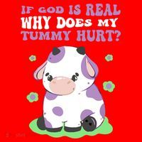 God Funny If God Is Real Why Does My Tummy Hurt, Sad Cow Santa Hat thumb 1