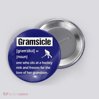 Gramsicle Funny Ice Hockey Grandma Sicle Definition Gift Button