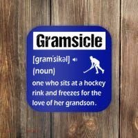 Gramsicle Funny Ice Hockey Grandma Sicle Definition Gift Coaster thumb 0
