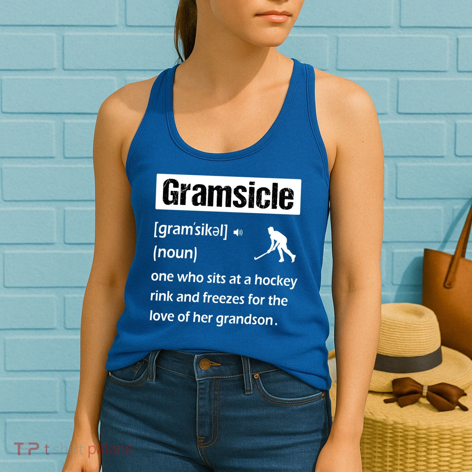 Gramsicle Funny Ice Hockey Grandma Sicle Definition Gift Women's Tank Top