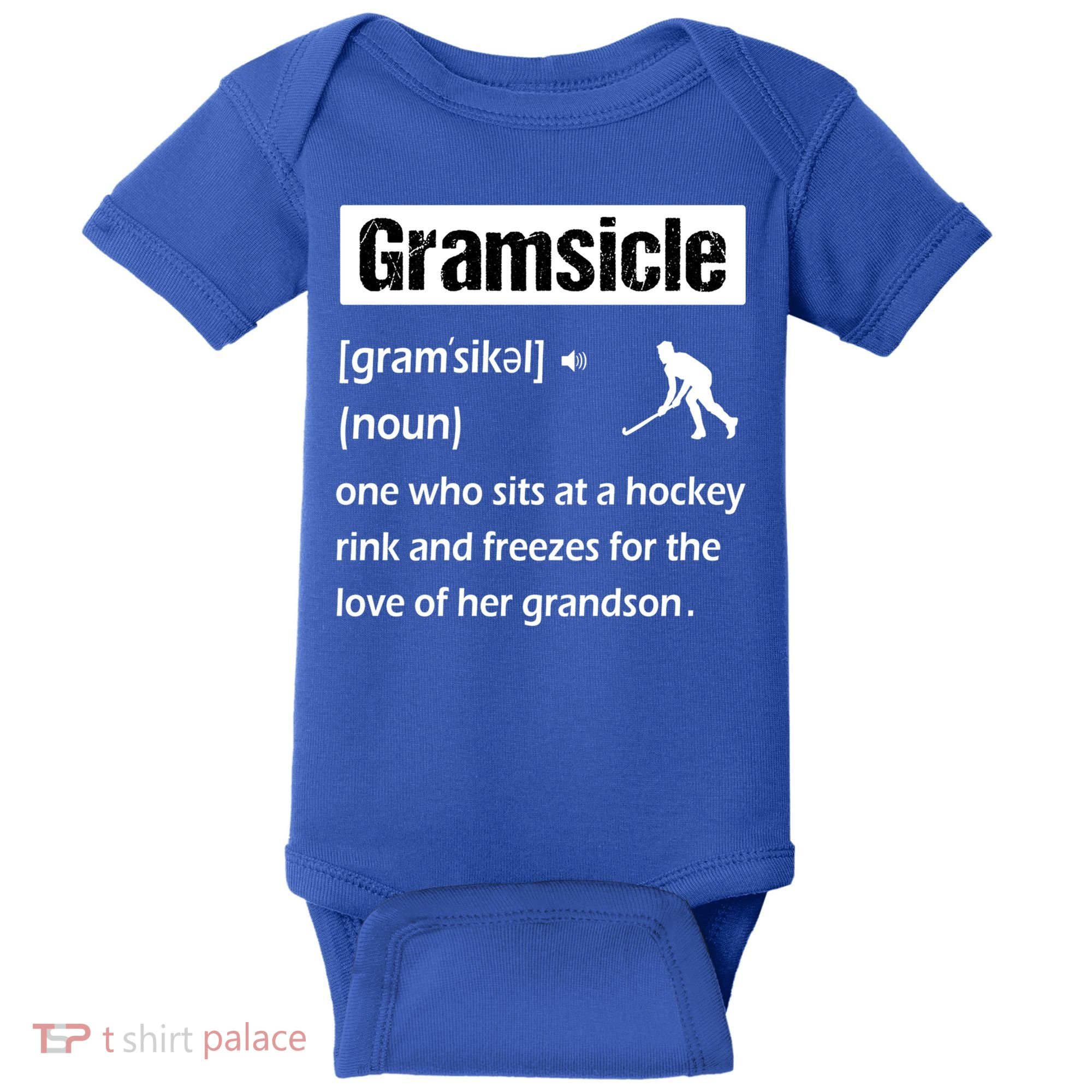 Gramsicle Funny Ice Hockey Grandma Sicle Definition Gift Baby Bodysuit