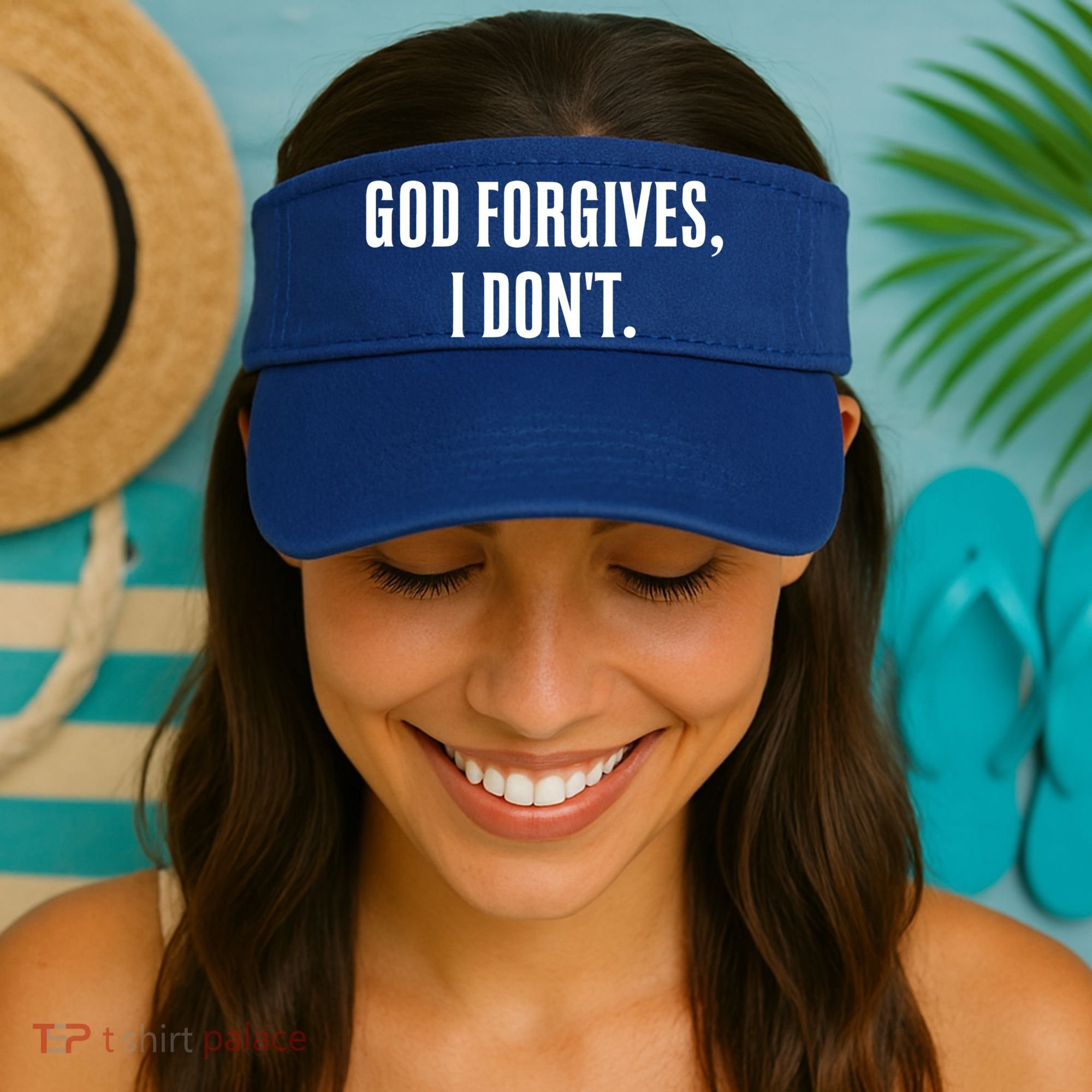 God Forgives I Don't Goth Punk Expression Gift Visor